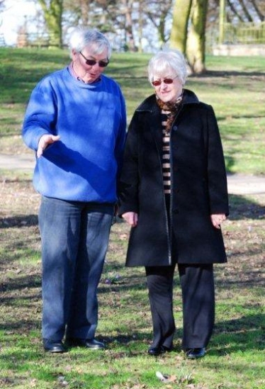 Cllr's David Stephenson & Mrs Mary Hopkinson take a walk through Victoria Park, 